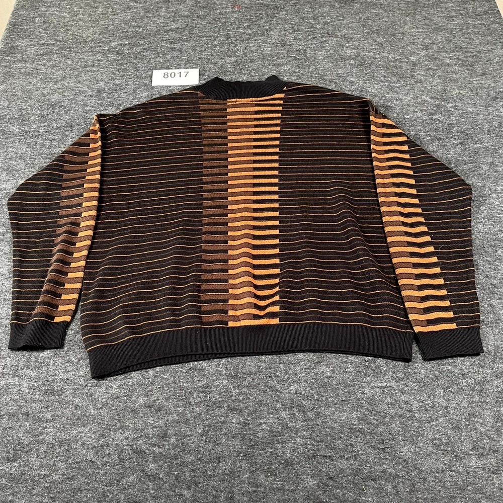 Worthington Sweater Mens XL Multicolor Striped Cotton Mock Neck Long Sleeve - Picture 8 of 8